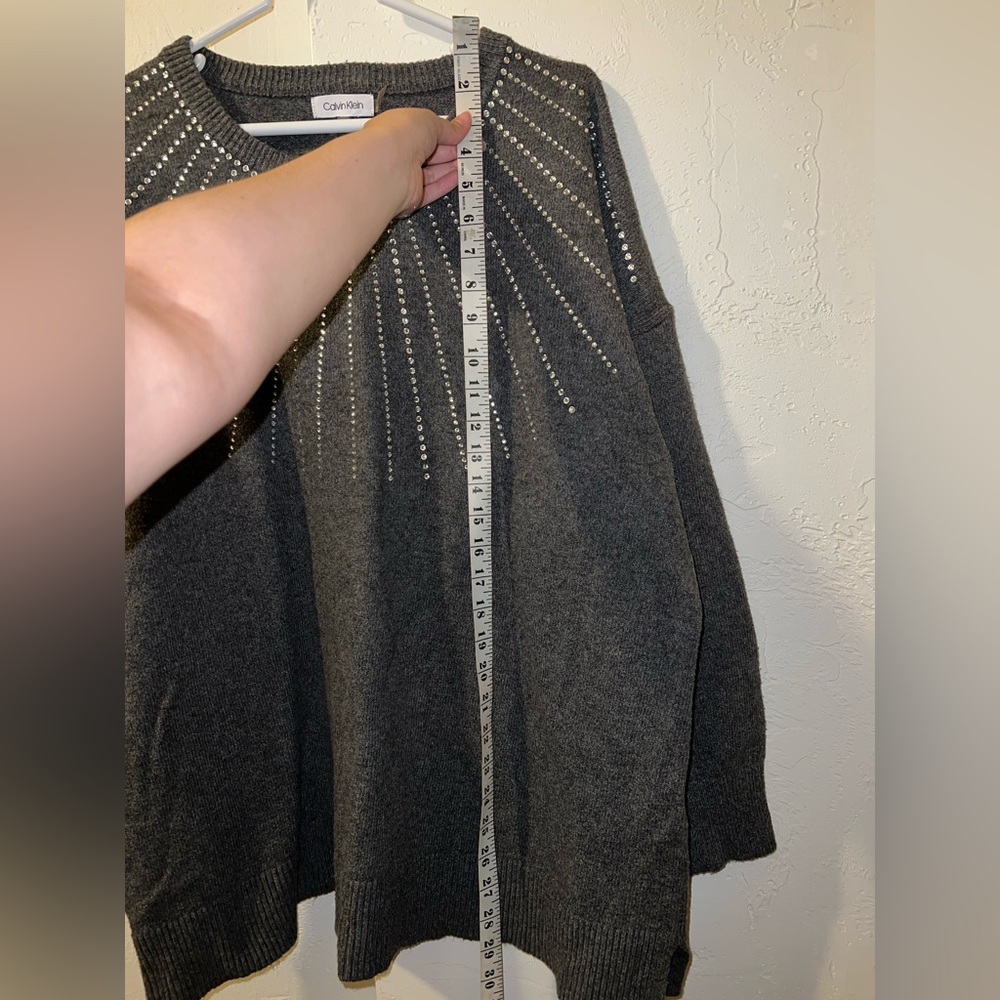 Calvin Klein Rhinestone Neck Sweater - Picture 9 of 12